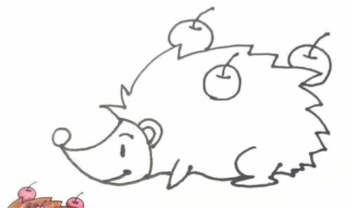 涂色的小刺猬简笔画教程
