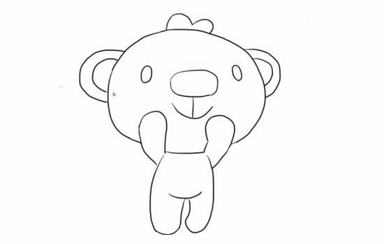 涂色的可爱小熊简笔画教程
