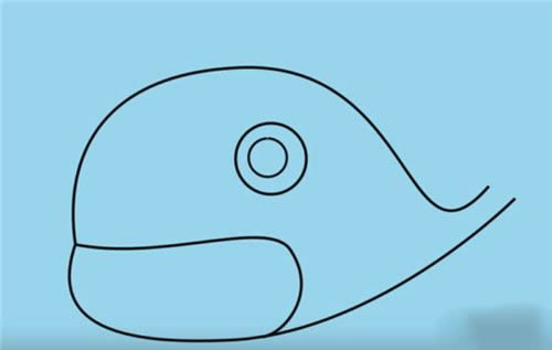 喷出水柱的小鲸鱼怎么画