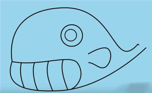 喷出水柱的小鲸鱼怎么画