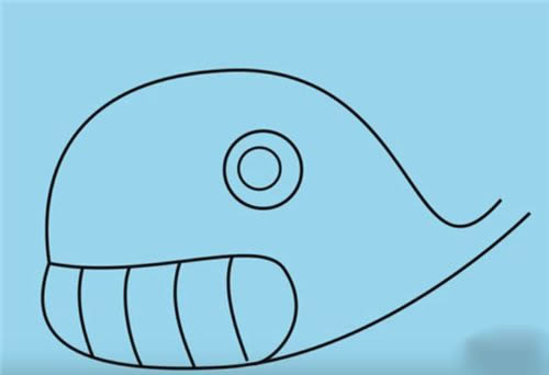喷出水柱的小鲸鱼怎么画