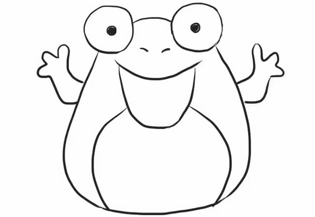 开心的青蛙简笔画教程