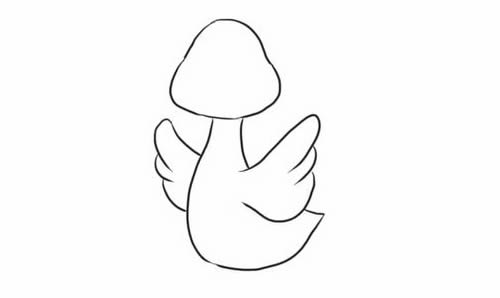 挥动翅膀的小鸭子简笔画