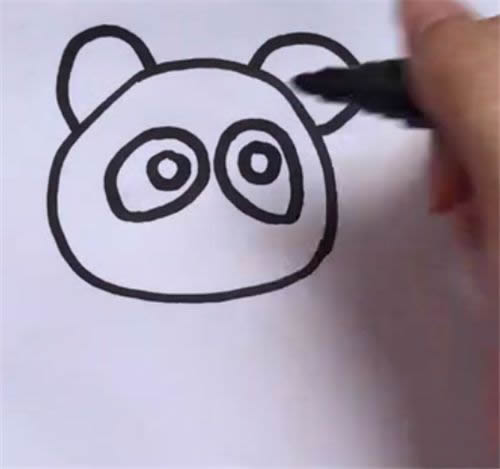 可爱呆萌的小熊猫简笔画