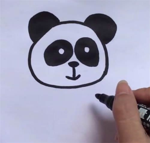 可爱呆萌的小熊猫简笔画