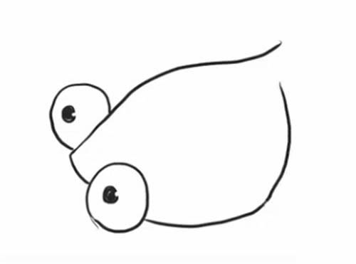 大尾巴金鱼简笔画教程