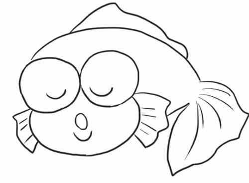 可爱的金鱼简笔画教程