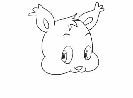 吃坚果的松鼠简笔画步骤