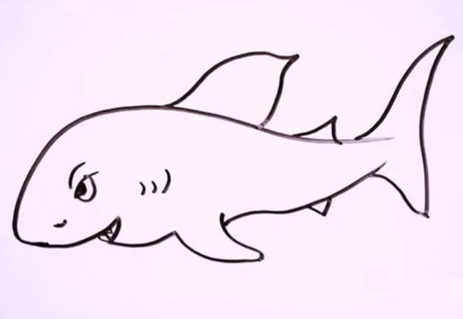 凶狠的鲨鱼简笔画教程