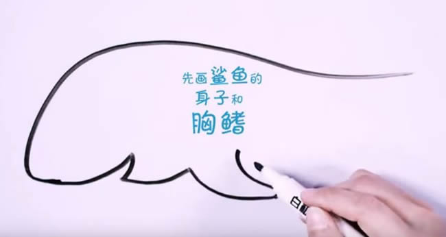 凶狠的鲨鱼简笔画教程