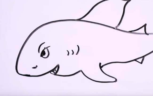 凶狠的鲨鱼简笔画教程