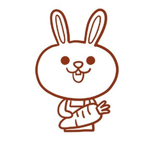 拿胡萝卜小兔子简笔画步骤