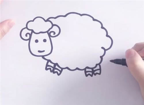一步步教你画简单的小羊