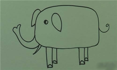 适合幼儿画的大象简笔画