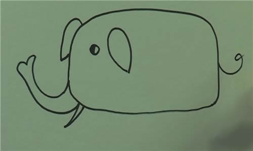 适合幼儿画的大象简笔画