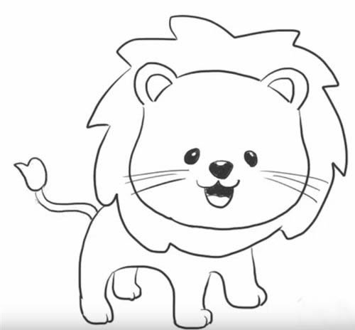 简单可爱的小狮子怎么画