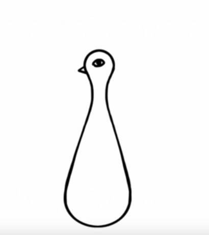 带颜色的孔雀开屏简笔画教程