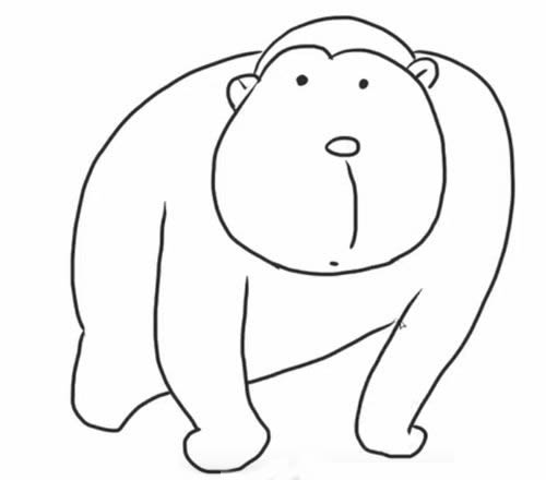 线条很少的猩猩简笔画教程