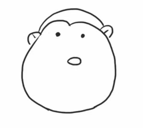 线条很少的猩猩简笔画教程