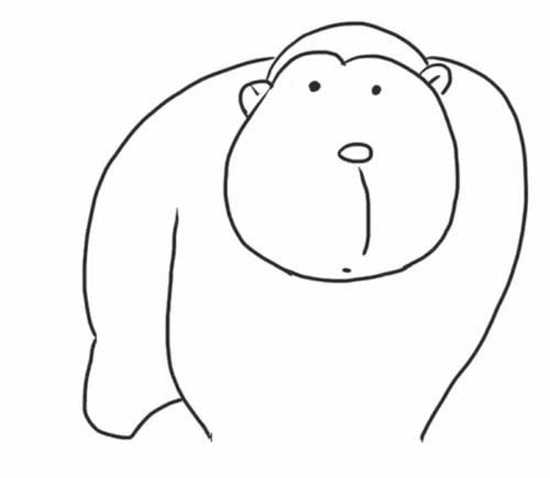 线条很少的猩猩简笔画教程