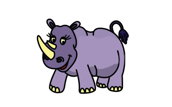 萌萌哒犀牛简笔画步骤