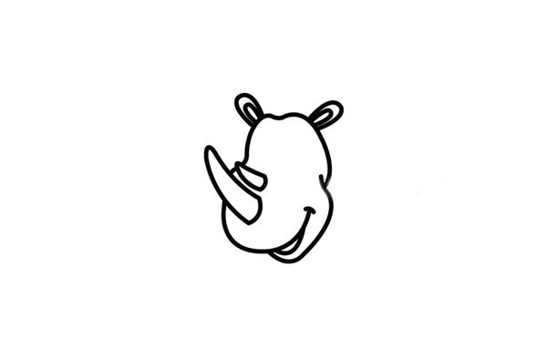 萌萌哒犀牛简笔画步骤