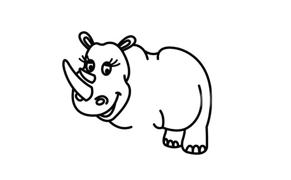 萌萌哒犀牛简笔画步骤