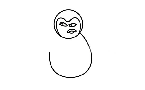 坏坏的企鹅卡通简笔画