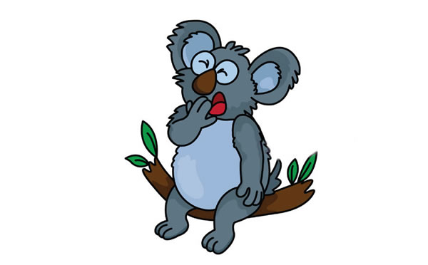 打哈欠的考拉简笔画步骤