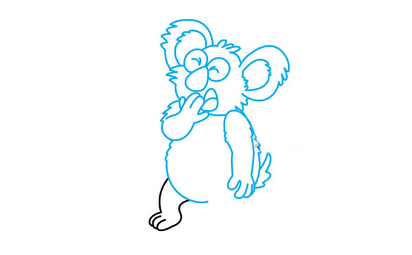 打哈欠的考拉简笔画步骤
