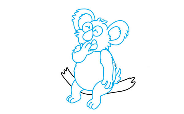 打哈欠的考拉简笔画步骤