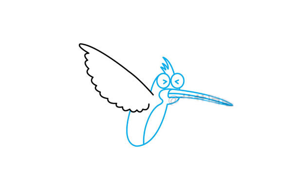 彩色漂亮的蜂鸟简笔画步骤