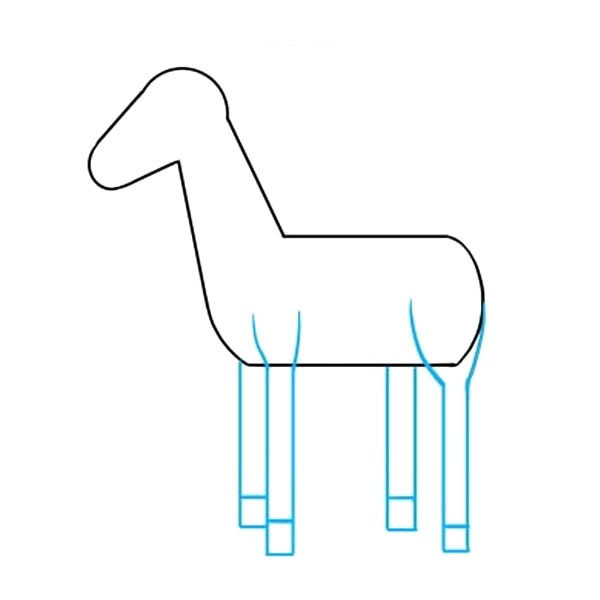 涂色的斑马简笔画步骤教程