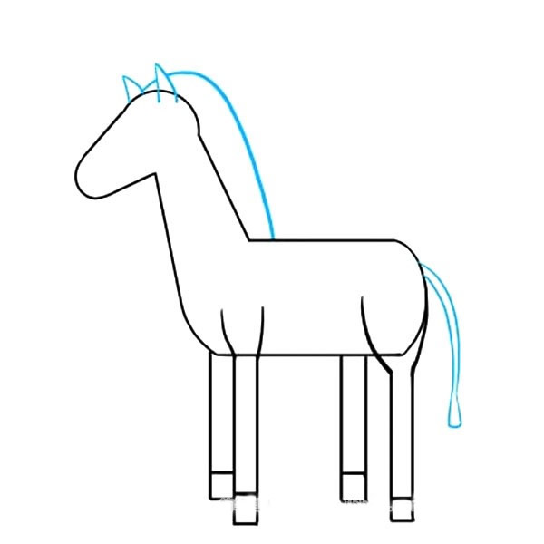 涂色的斑马简笔画步骤教程