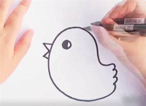 可爱的小黄鸡简笔画步骤教程