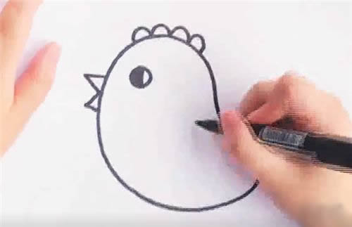 可爱的小黄鸡简笔画步骤教程