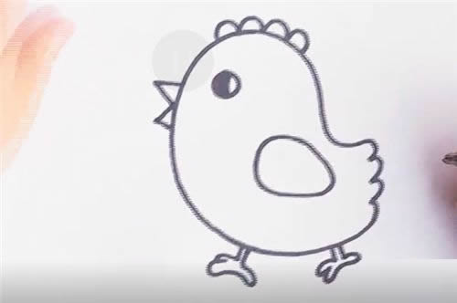 可爱的小黄鸡简笔画步骤教程