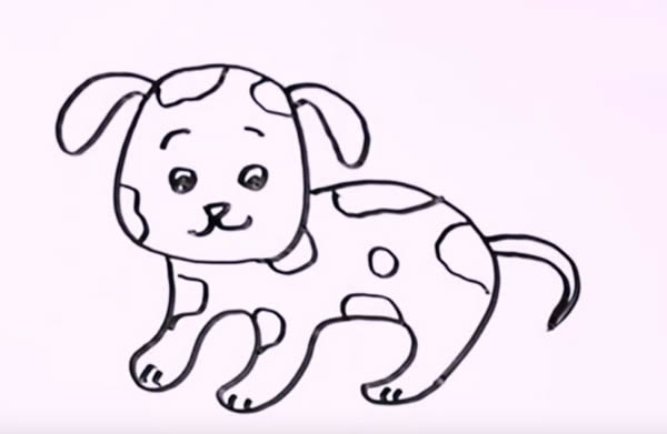 可爱的斑点狗简笔画教程