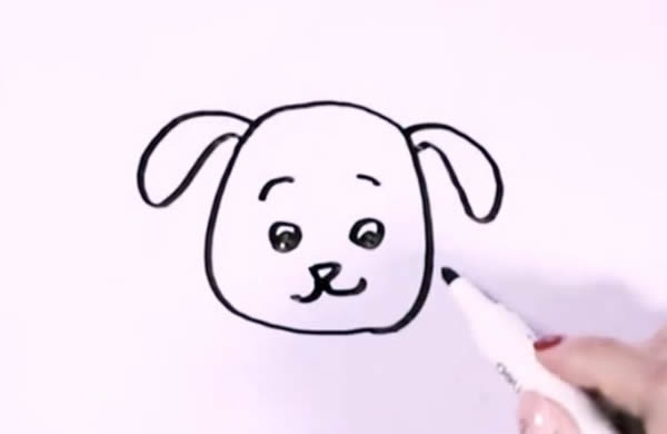 可爱的斑点狗简笔画教程