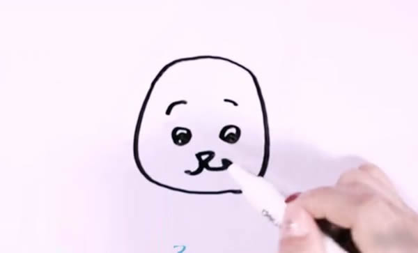 可爱的斑点狗简笔画教程