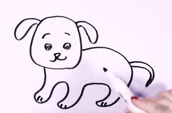 可爱的斑点狗简笔画教程