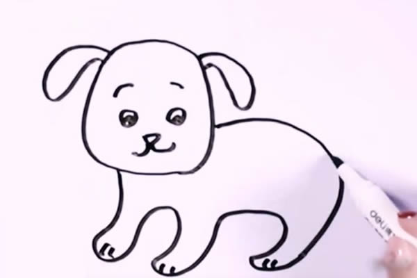 可爱的斑点狗简笔画教程