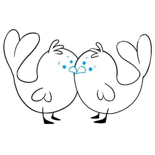 两只爱情鸟简笔画步骤 两只爱情鸟简笔画步骤