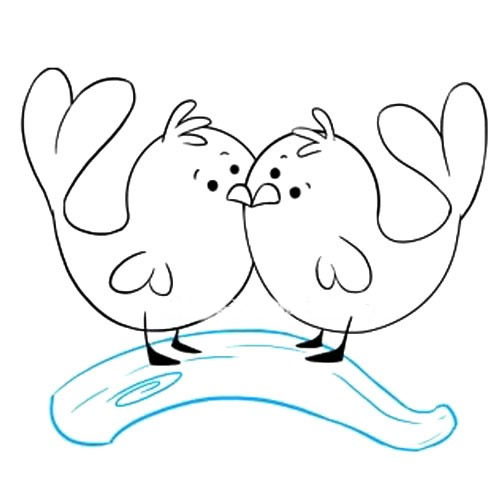 两只爱情鸟简笔画步骤 两只爱情鸟简笔画步骤