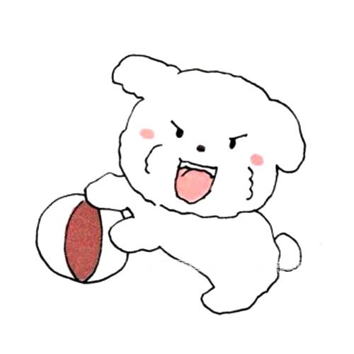 玩皮球的小狗简笔画