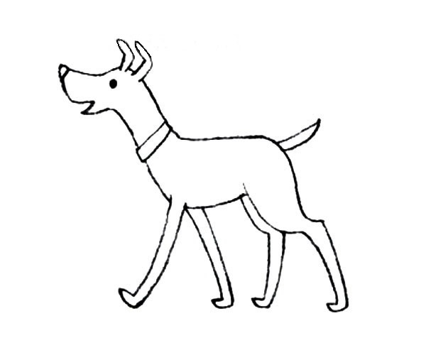 线条很少的小狗简笔画