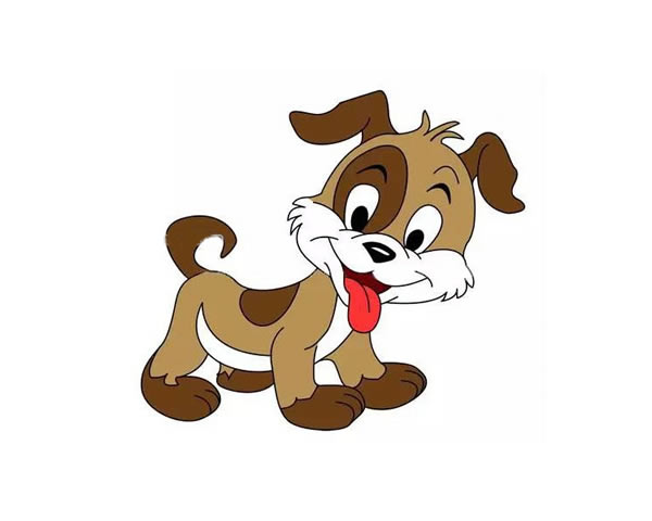 吐舌头的卡通小狗简笔画