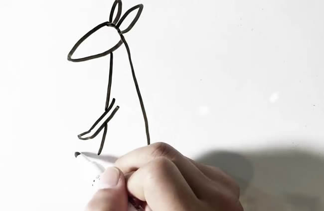 线条简单的袋鼠简笔画步骤教程 线条简单的袋鼠简笔画步骤教程