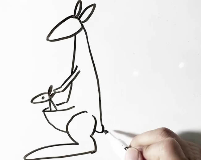 线条简单的袋鼠简笔画步骤教程 线条简单的袋鼠简笔画步骤教程