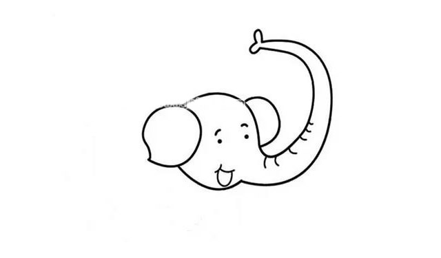 开心的大象简笔画步骤教程